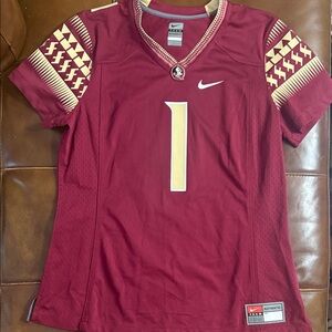 Nike Women's FSU Garnet and Gold Football Jersey